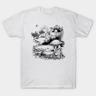 Fantasy Landscape Drawing T-Shirt